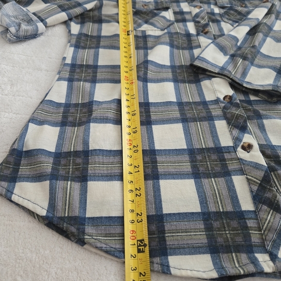 Eden & Olivia Black White Plaid Collared Button Down Shirt Sz M Roll up Sleeve - Picture 4 of 10